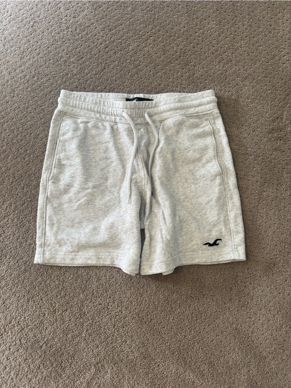 Hollister Light Gray Athletic Drawstring Shorts